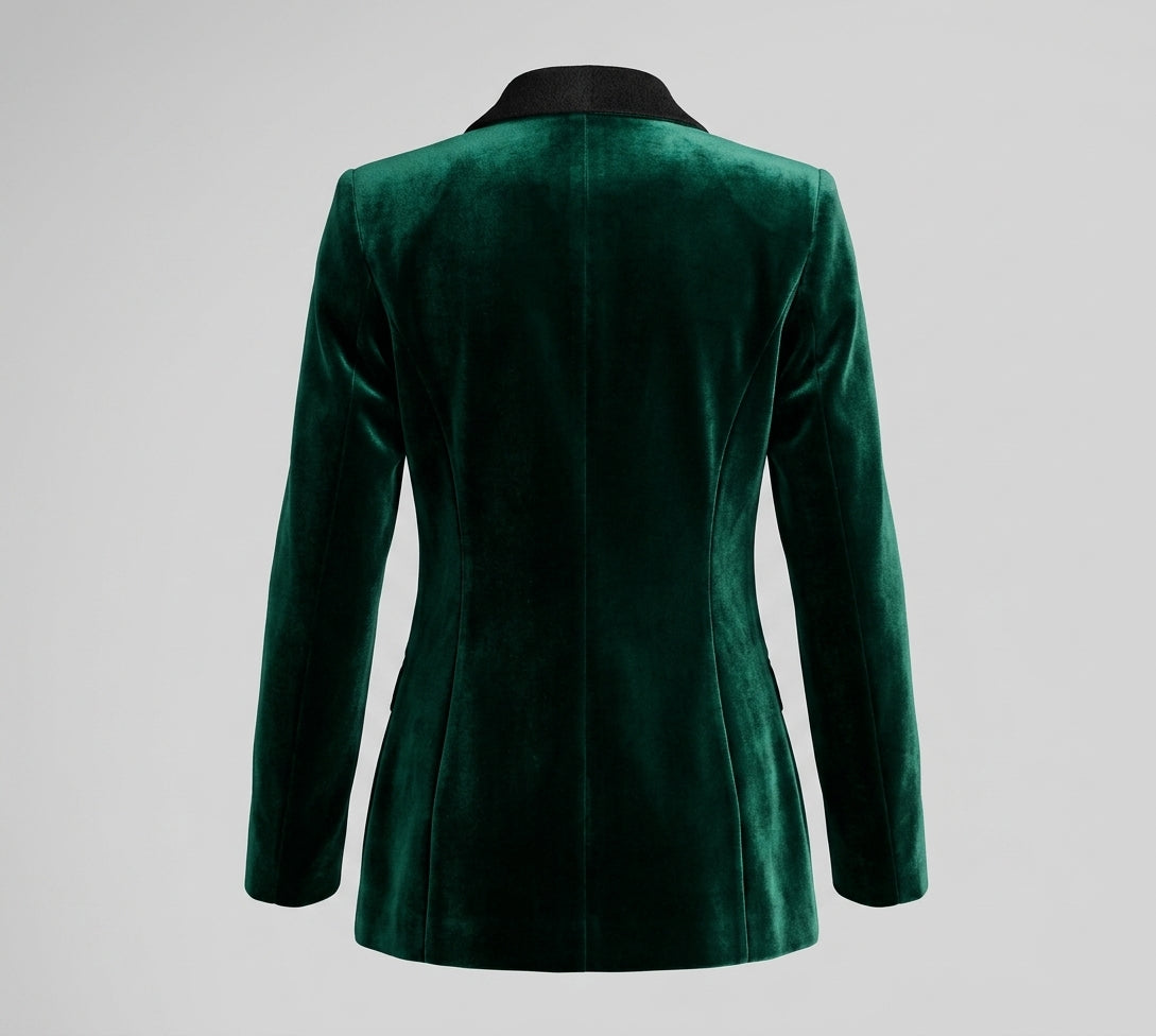 Velvet Rose Embellished One Button Blazer