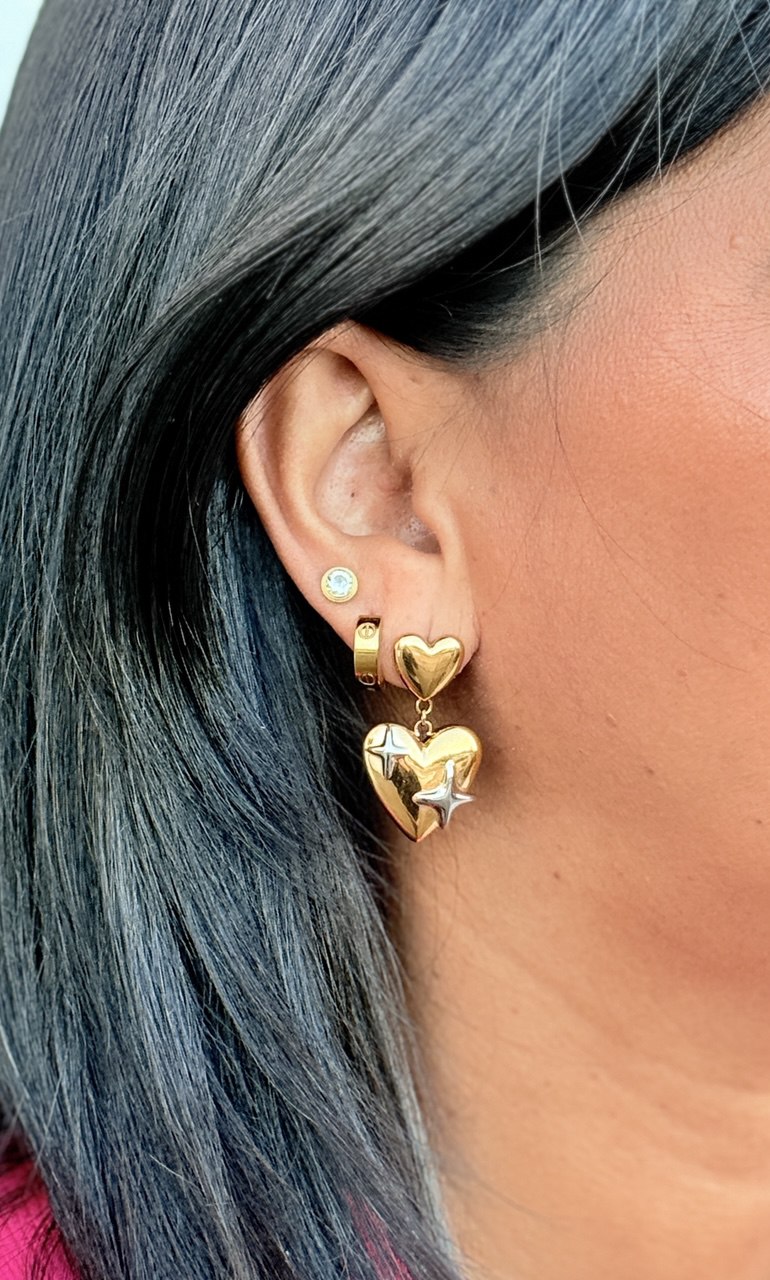 SHI TEARDROP HEART EARRINGS