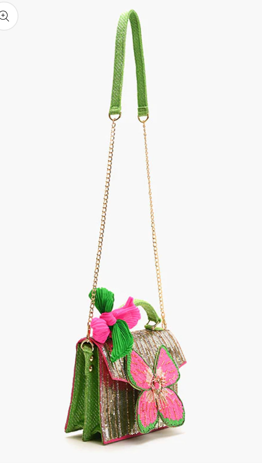 Glam Doll Floral Top Handle Bag