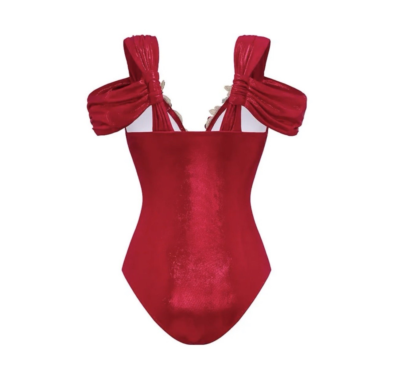 Ruby Rose Floral Plunge Swimsuit - Off-Shoulder Bathing Suit & Sarong