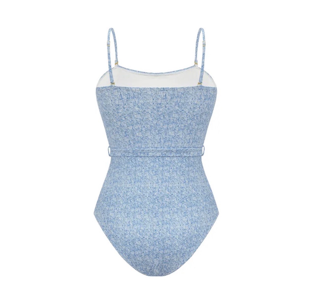 Coastal Chic Chambray-Effect Swimsuit - Convertible One Piece and Skirt