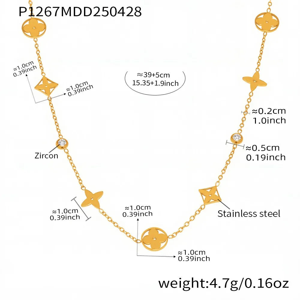 Choker Shiny Round Zircon Star Pendant.