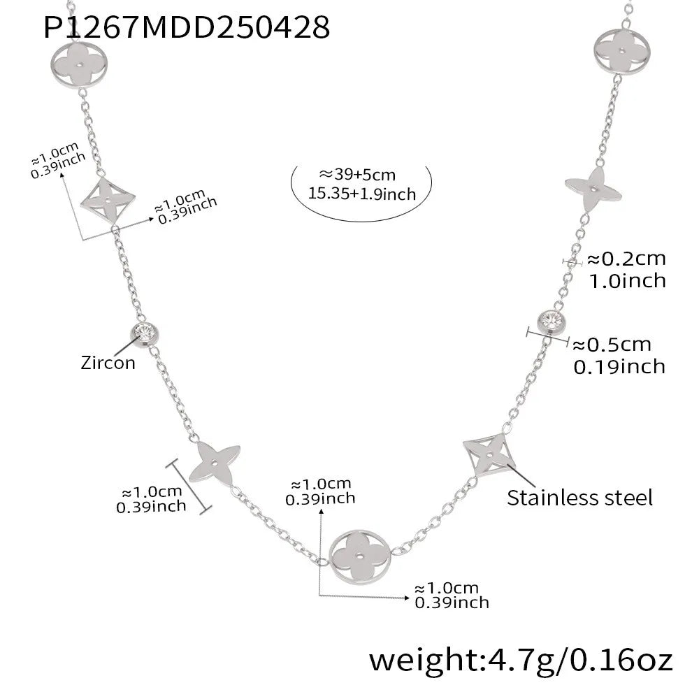 Choker Shiny Round Zircon Star Pendant.