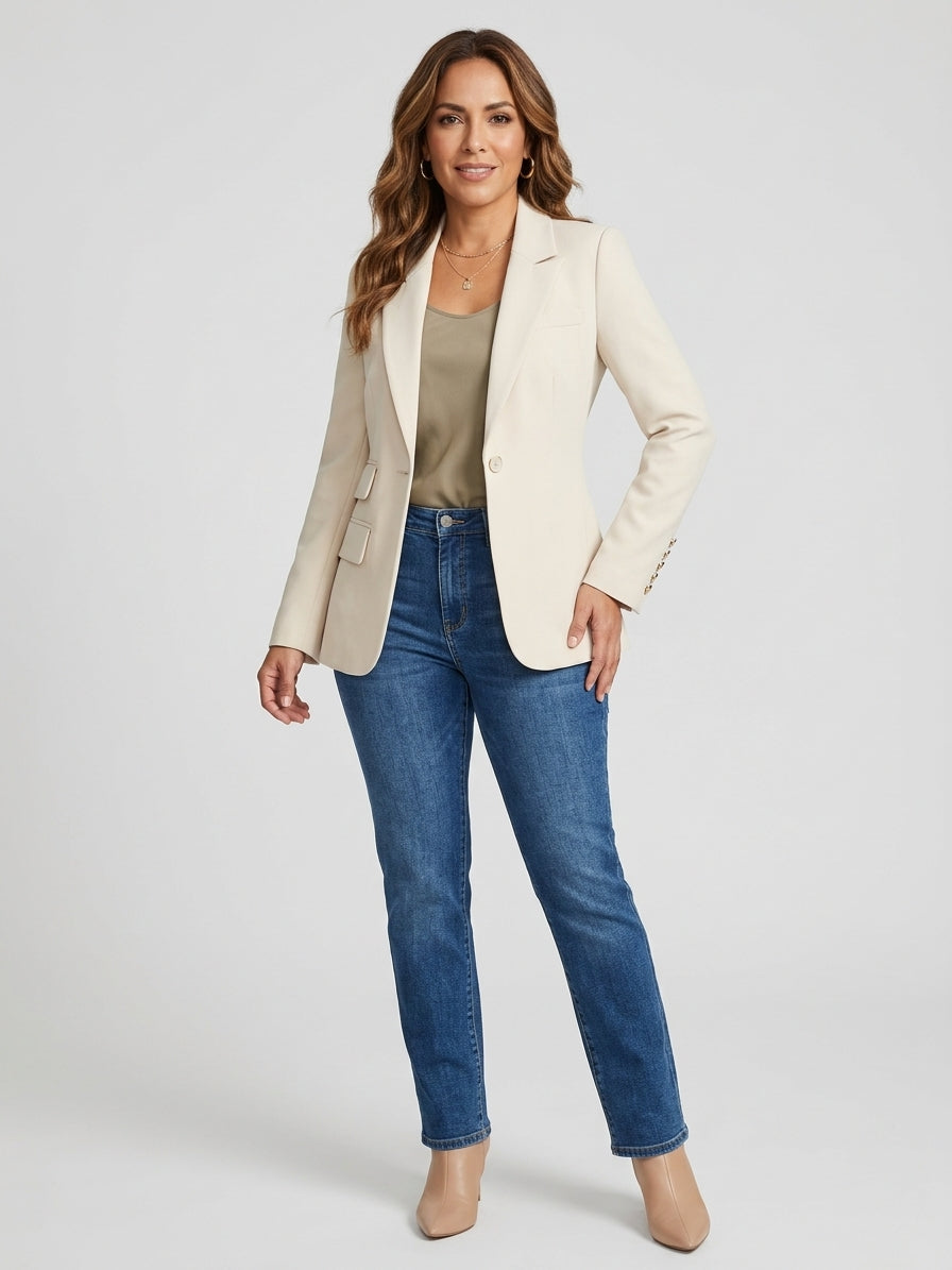 Blazer Single-Button Long Sleeve