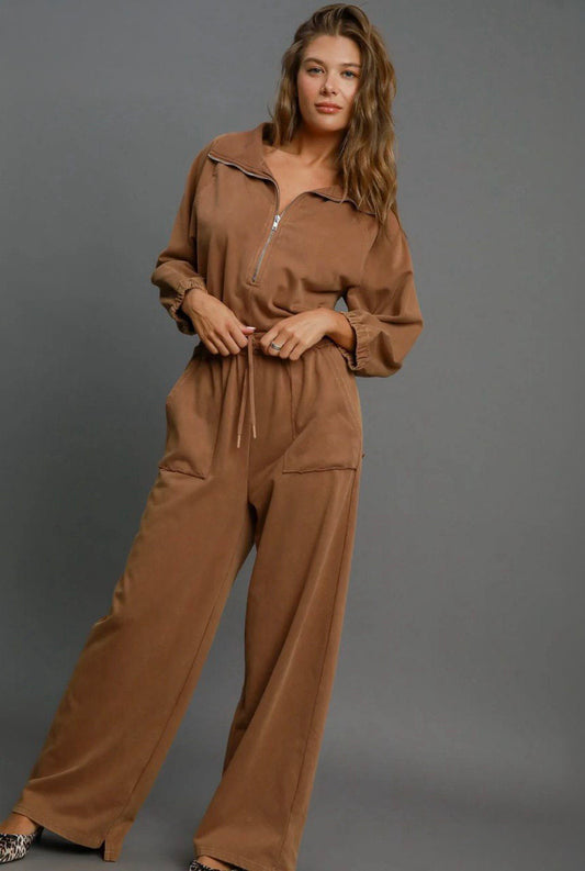 Washed French Terry Jumpsuit