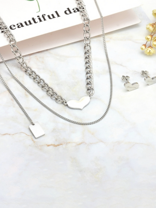 Set Chain and Forever Love Earrings
