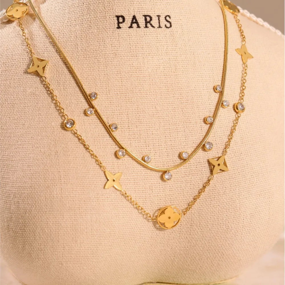 Choker Shiny Round Zircon Star Pendant.