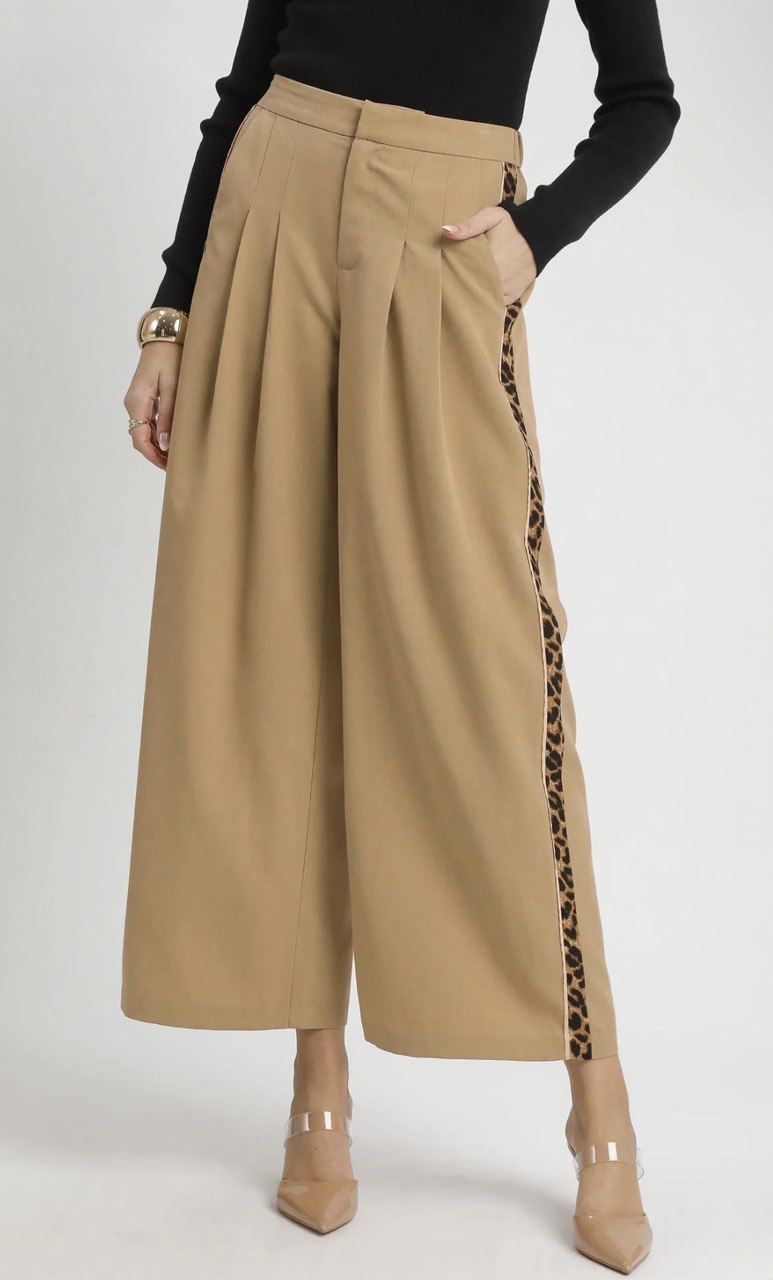 SABO Leopard Stripe Wide-Leg Trouser