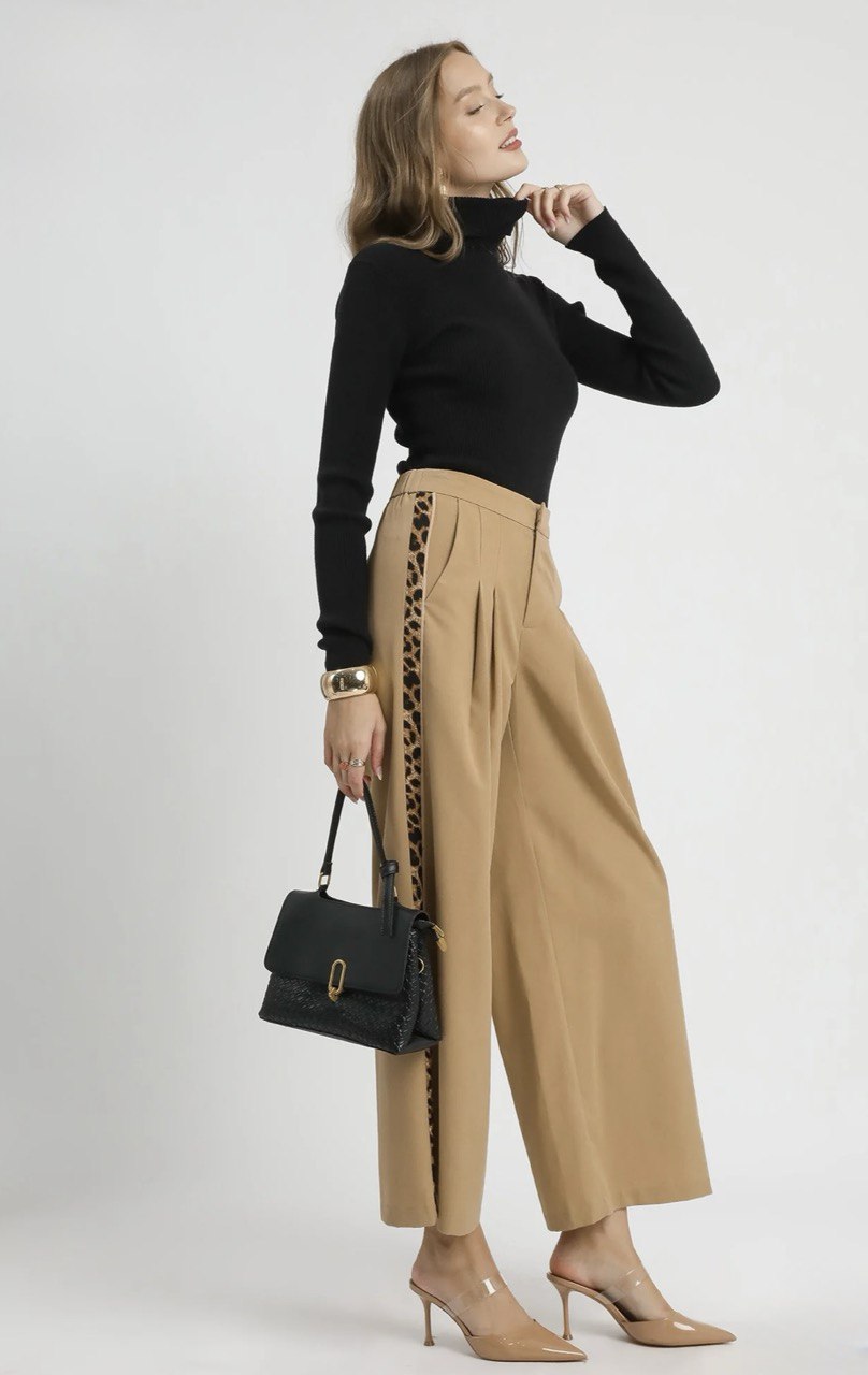 SABO Leopard Stripe Wide-Leg Trouser