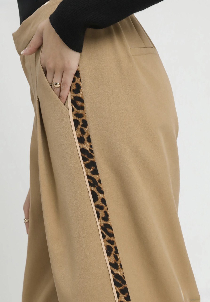 SABO Leopard Stripe Wide-Leg Trouser