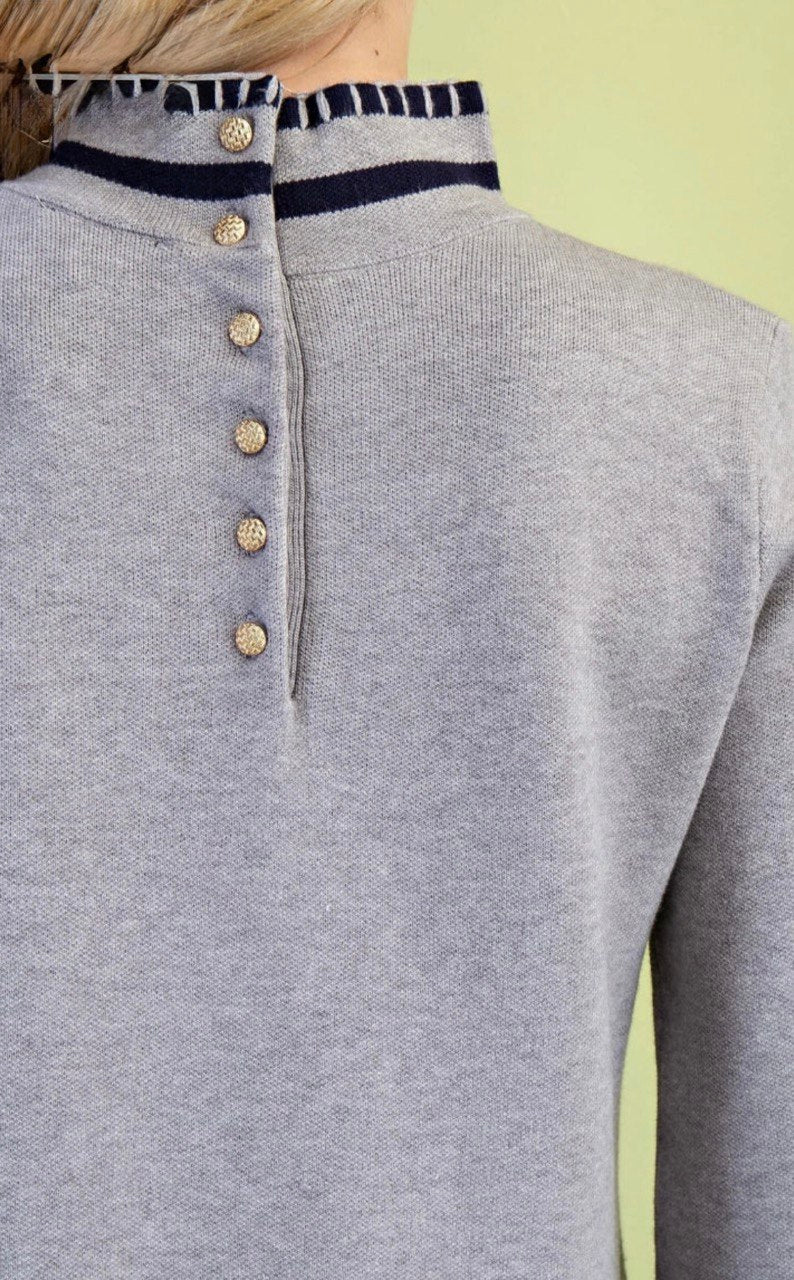 THE MOCK NECK Color-Block Sweater Dress