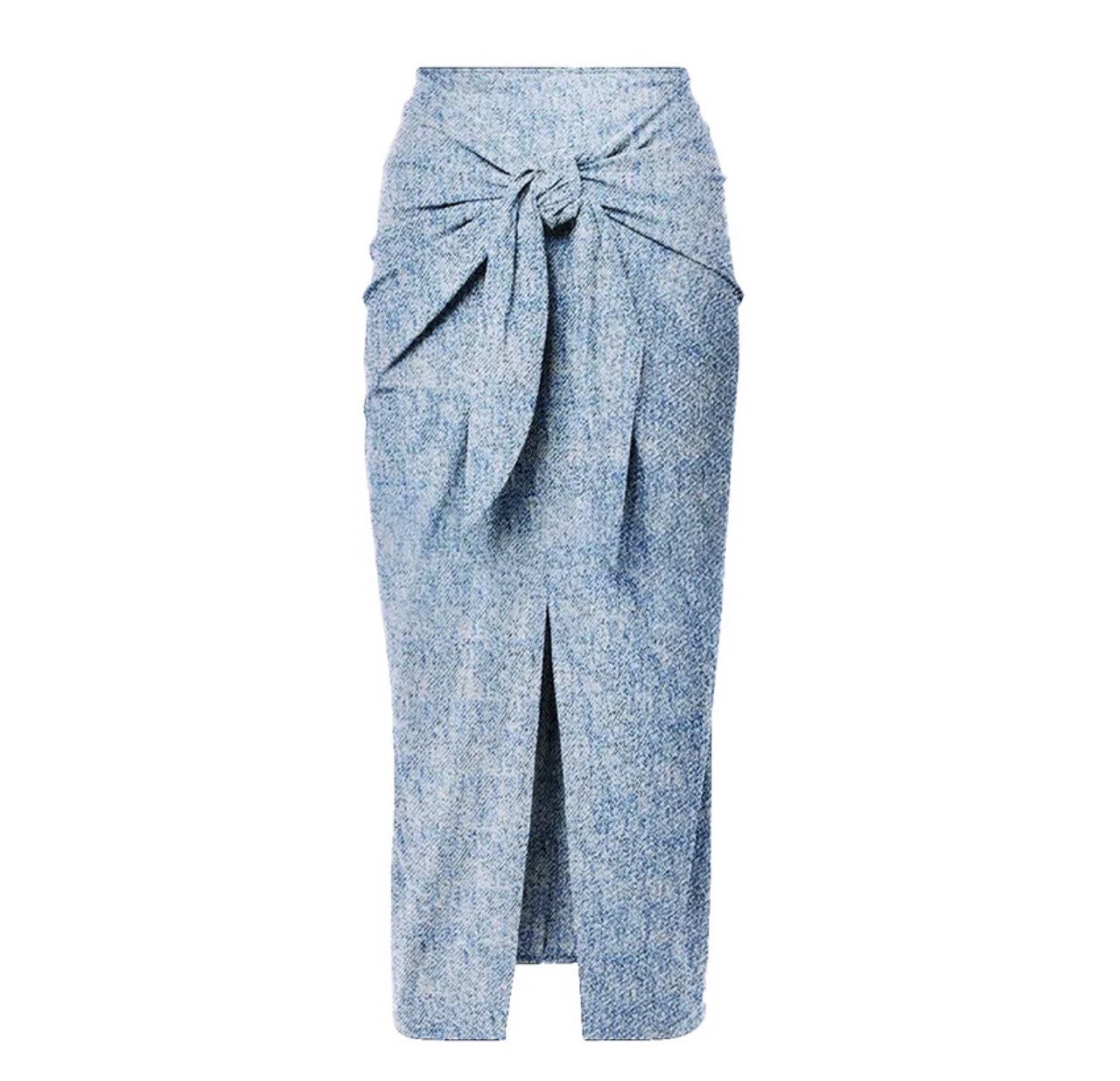 Coastal Chic Chambray-Effect Swimsuit - Convertible One Piece and Skirt