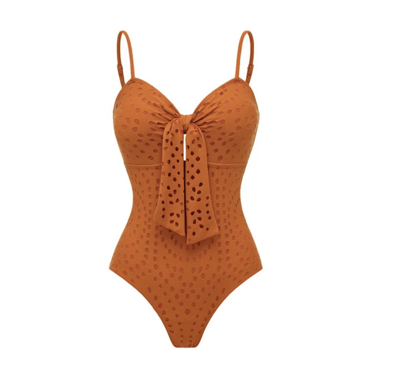 Boho Swimwear Set - Cutout Pattern One Piece and Matching Skirt.
