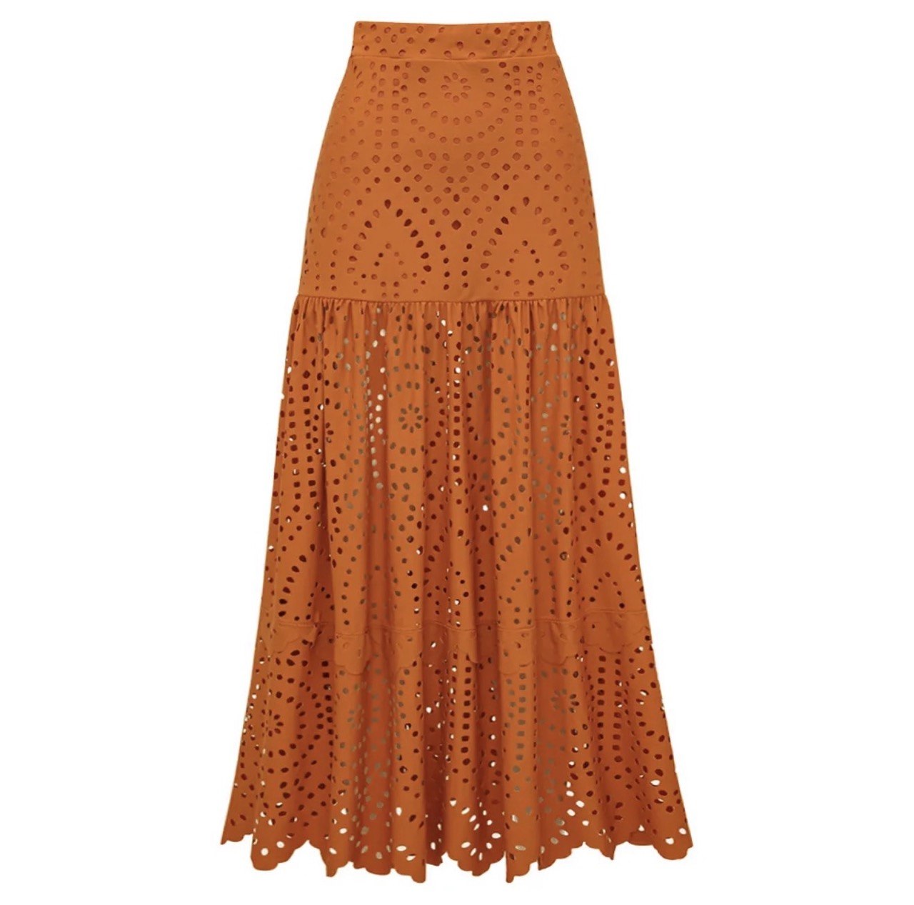 Boho Swimwear Set - Cutout Pattern One Piece and Matching Skirt.