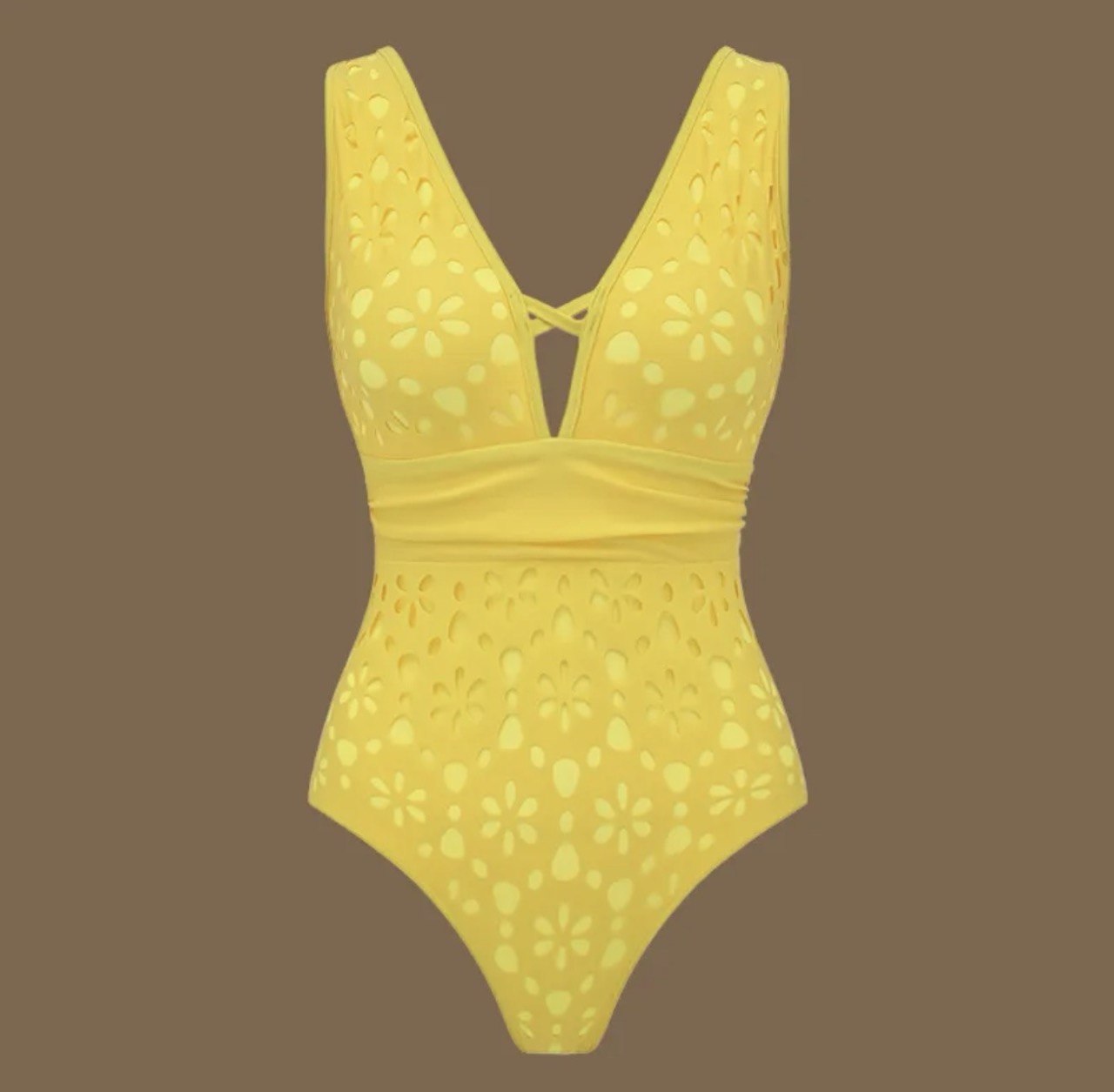 Yellow Color Laser Cutting Flower Hollow One Piece set