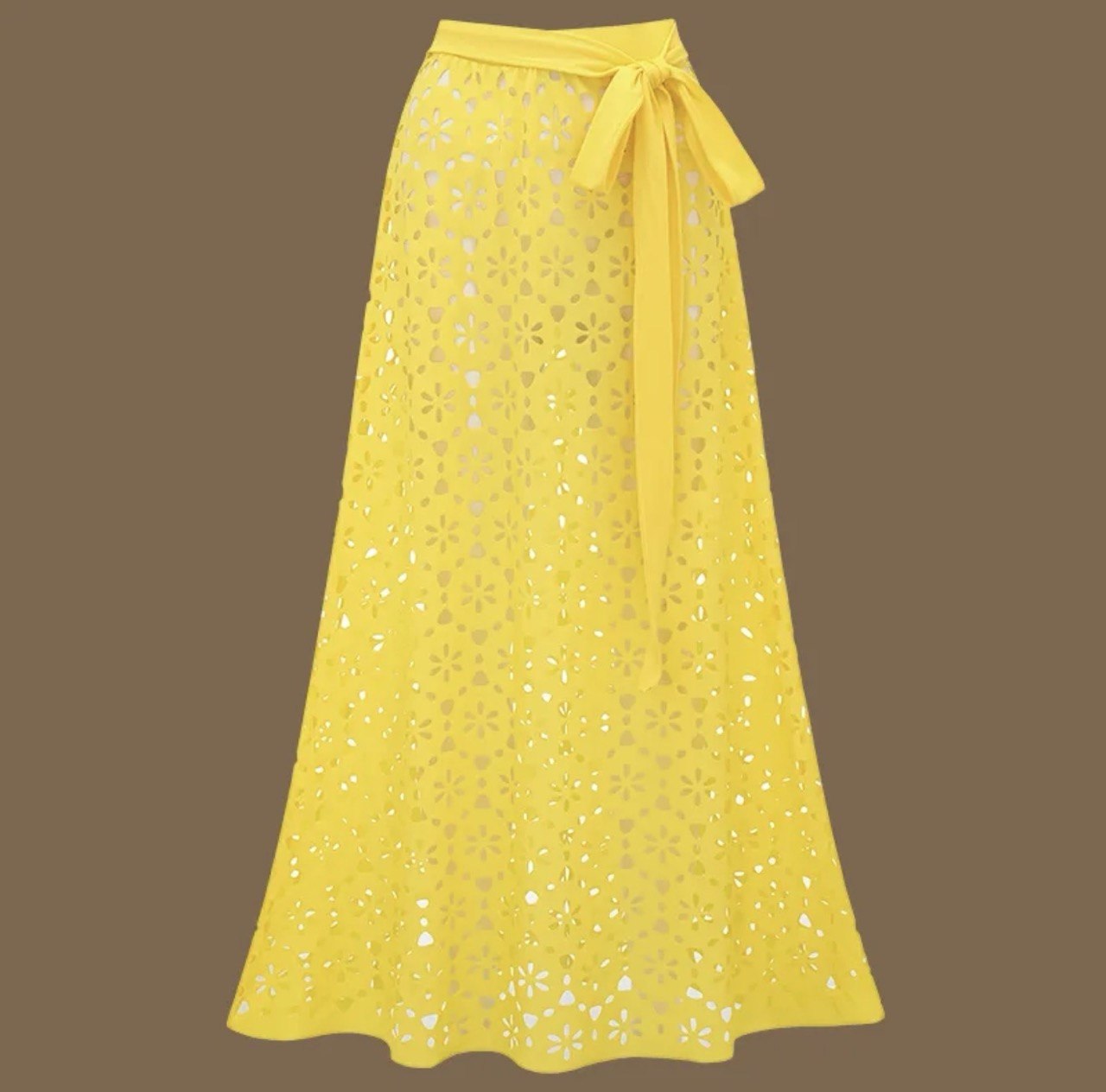 Yellow Color Laser Cutting Flower Hollow One Piece set