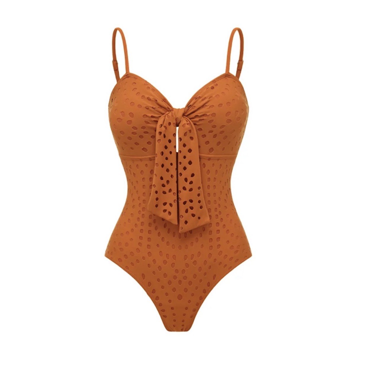 Sling Cut Out Bow Tie One Piece Swimsuit and Skirt Set