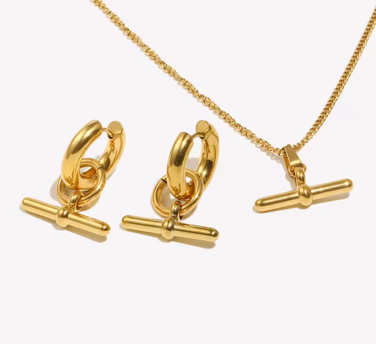 T Bar Necklace Set