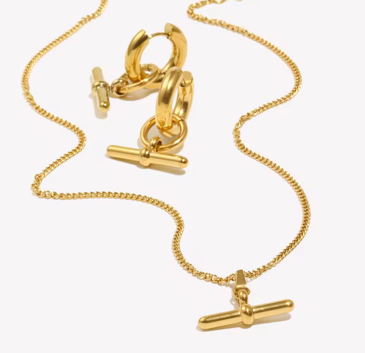 T Bar Necklace Set