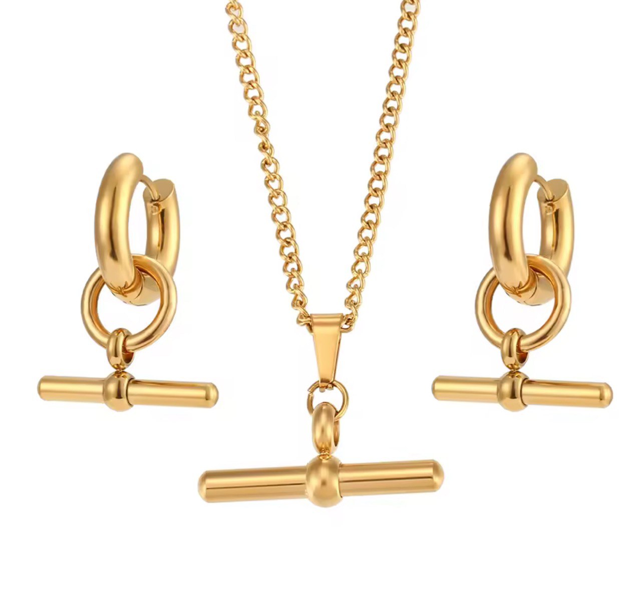 T Bar Necklace Set